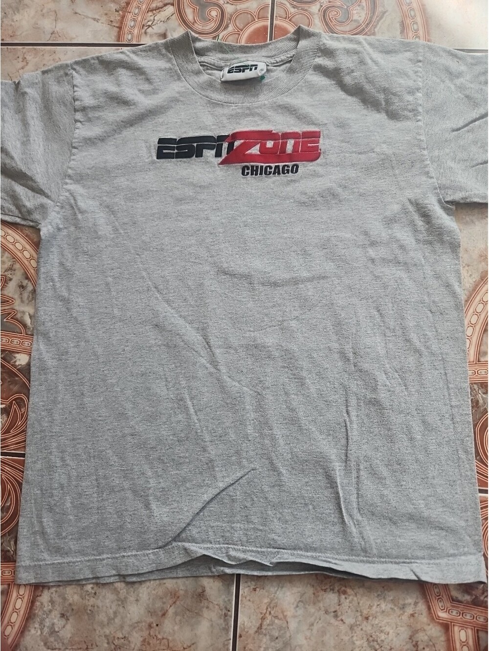 Vintage ESPN Zone Chicago Sports Gray T-Shirt Embroidered Medium